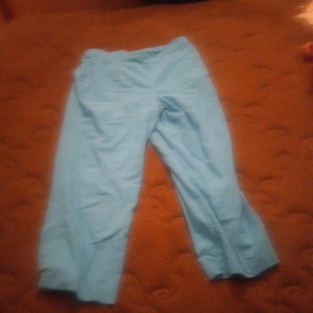 NWOT Alfred Dunner Women's Light Blue Cotton  Pull-on Straight Leg Pants SIZE 18